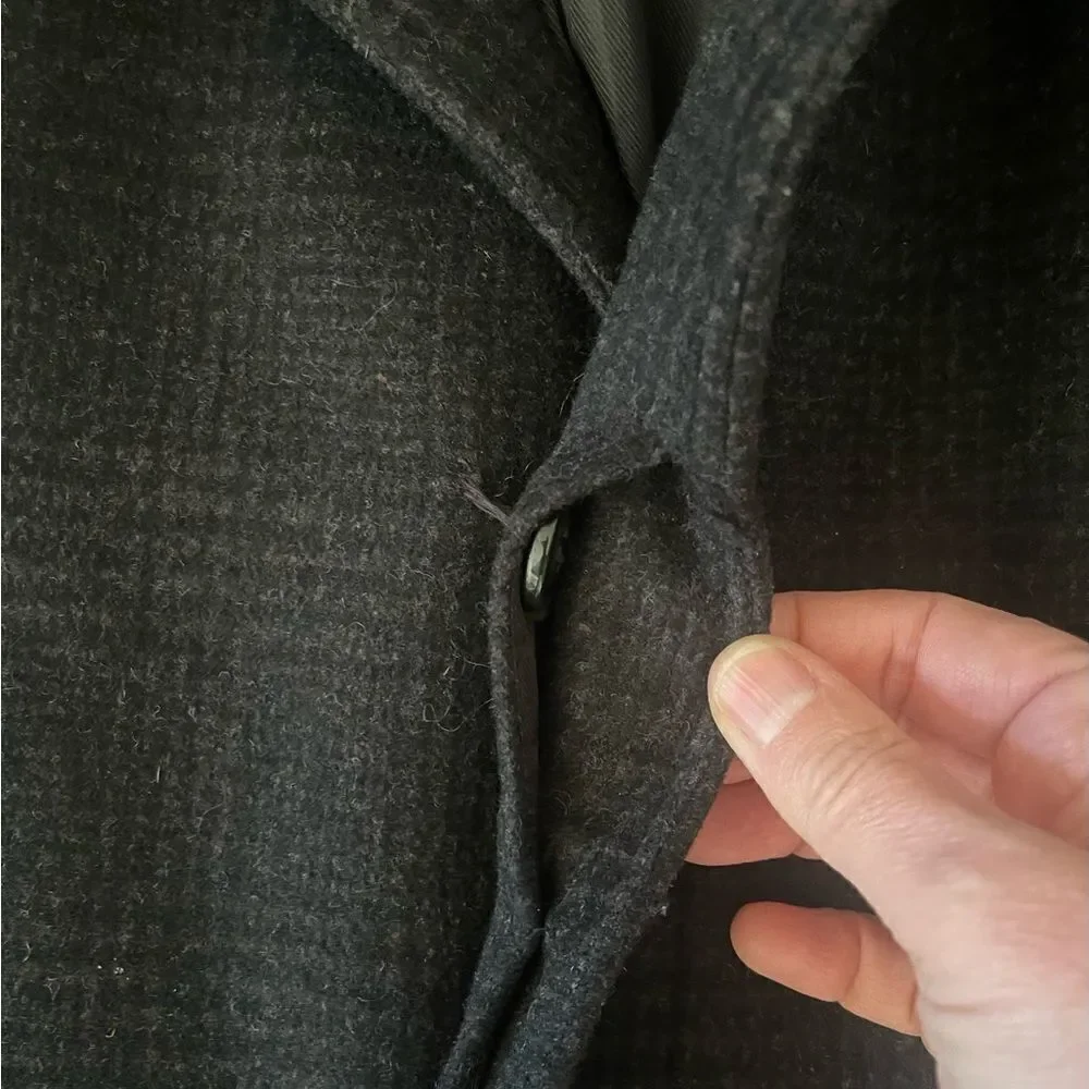 Lauren Ralph Lauren Size 46L Jacket Men's Black Cashmere Wool Overcoat LRL Coat
